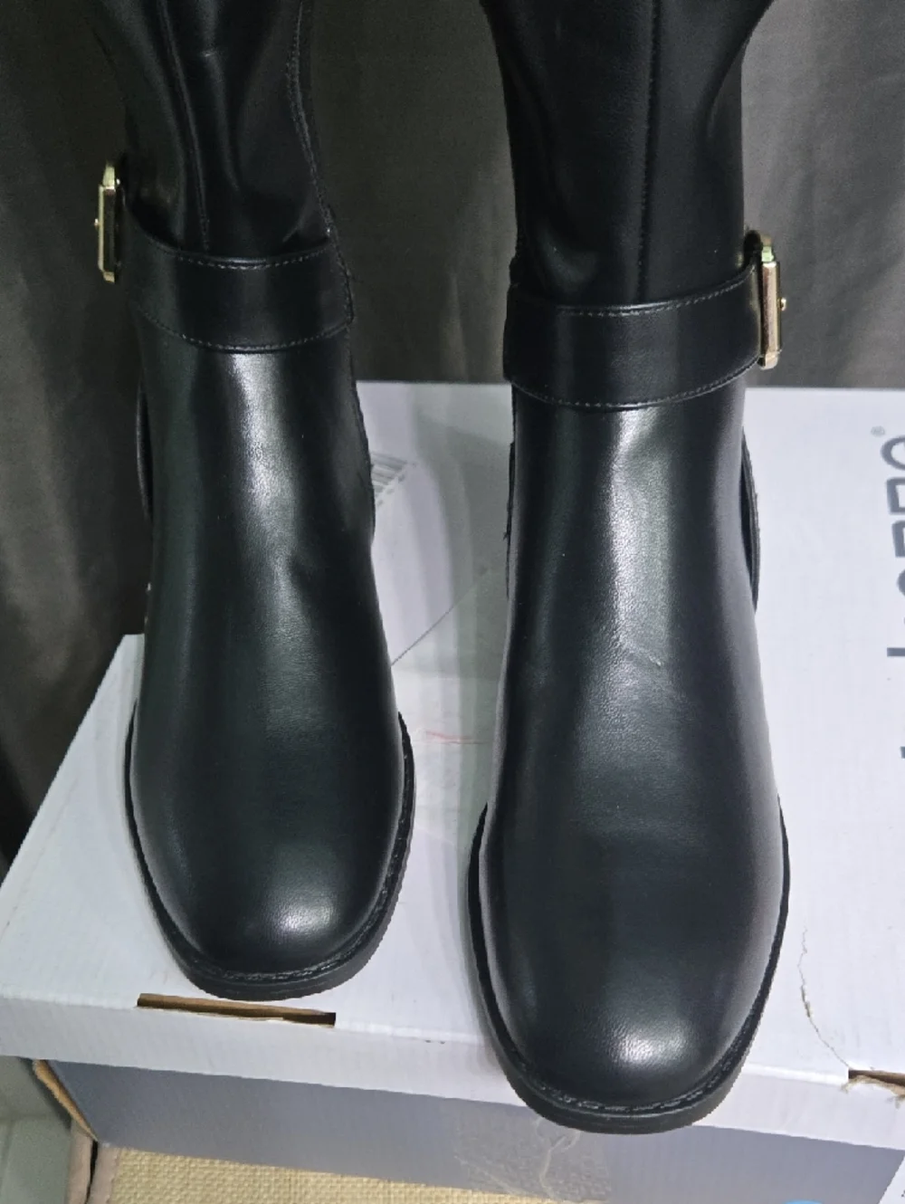 SALE! Liz Claiborne Black Over-the-Knee Buckle Riding Boots